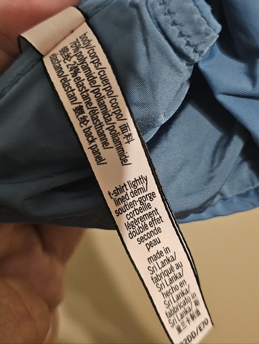 Victoria's Secret T Shirt Lightly Lined Demi Bra 32DD Blue - Picture 8 of 8